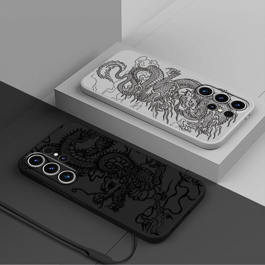 Case for Samsung Galaxy S25 S20 FE S21 Plus S23 S22 S24 Ultra Note 20 10 Ultra S25Edge Phone Cover Cool Dragon