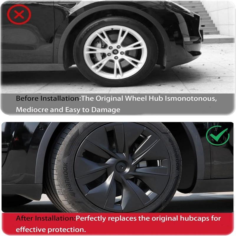 For Model Y Hubcaps 19 Inch Wheel Covers 19'' Wheel Hub Caps Gemini Kit Fit Model Y Accessories 2024-2021 4 Pcs Rim Protector