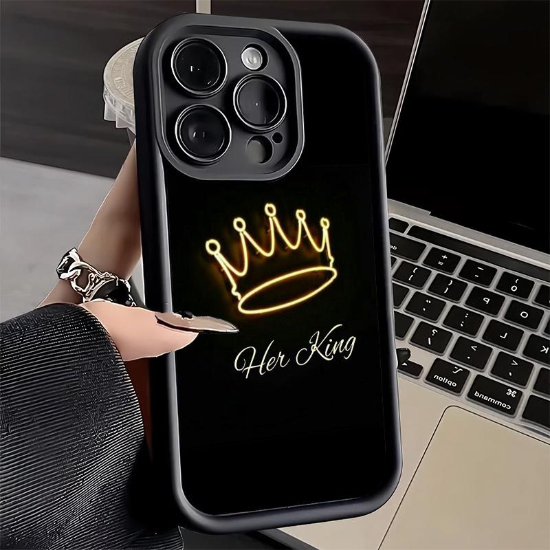 Phone Case for iPhone 17 Air 16E 15 16 Pro Max Queen King Couple Theme Cover 14 Plus 13 12 Mini Soft Shell Silicone Fundas