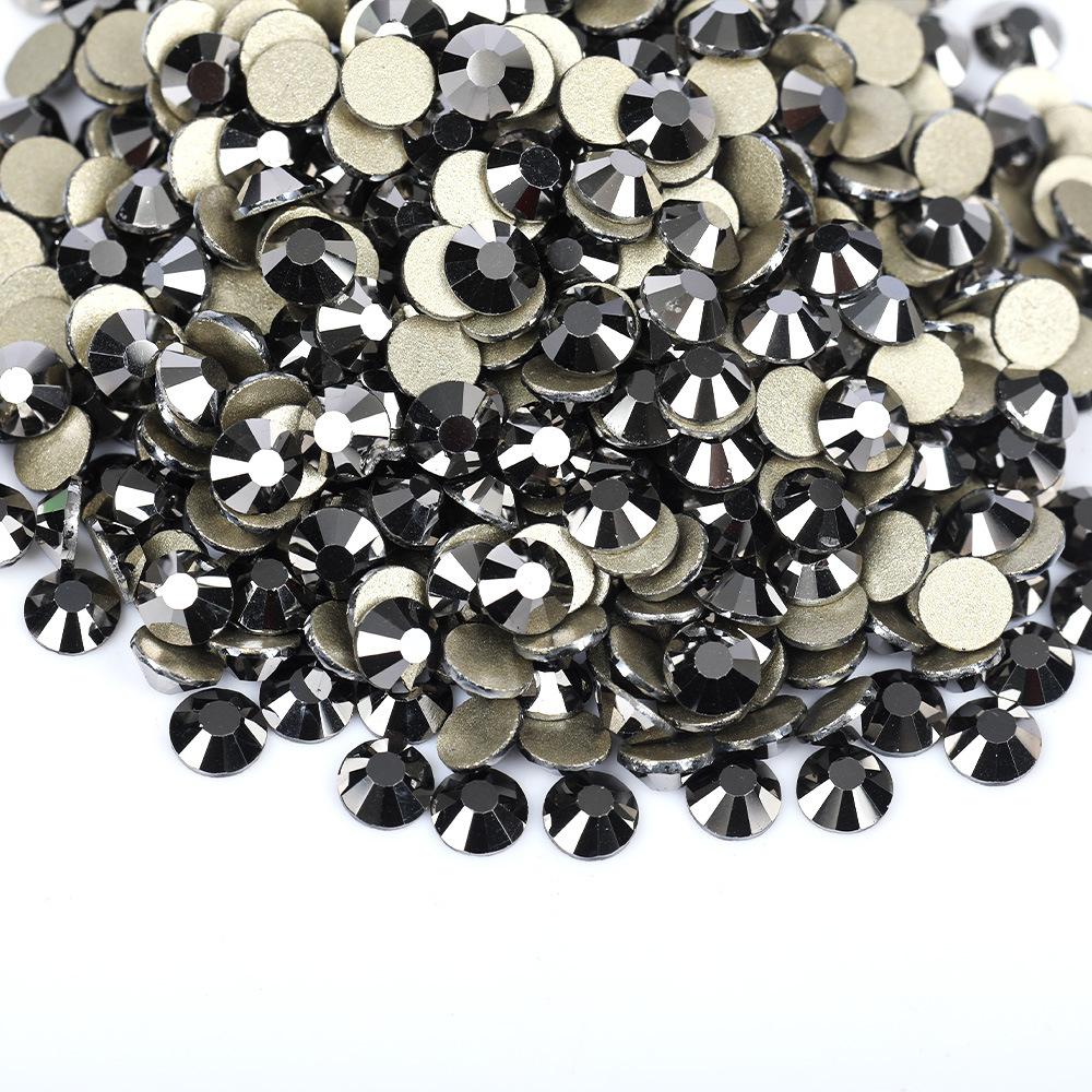 Weichen, Gold Bottom Mixed Glass Flat Bottom Diamond Nail Drill, Decorative Mobile Phone Case Diy Nail Accessories Rhinestone Jewelry