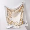Retro twill rose print 91CM large square scarf versatile foreign style French scarf women's shirt shawl scarf