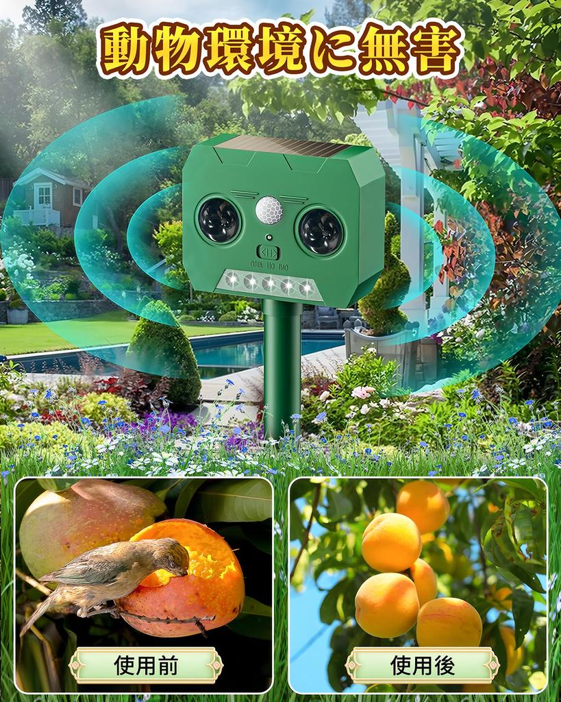 for Lupsty Ultrasonic Cat Cat Stray Cat 2 12m Detection Alarm Solar PIR Infrared Ultrasonic Pest Standby Bird Pest [New 2025] Repellent, Multi-Animal