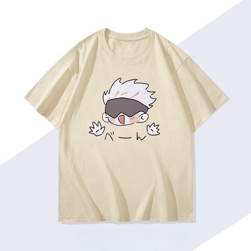 Anime Jujutsu Kaisen Gojo Satoru Cartoon T Shirts Men Women Cotton Harajuku High Quality Tops Tees Hip Hop Streetwear Oversized