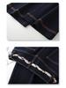 Women's Dark Blue High-Waisted Wide-Leg Jeans - Slimming Pear Shape, Versatile Straight Leg for Autumn 2025