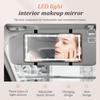 Car Sun Visor Vanity Mirror,60 LEDs Light &3 Light Mode,USB Rechargeable Sun Visor Vanity Mirror Dimmable Touch Screen Cosmetic Makeup Mirror
