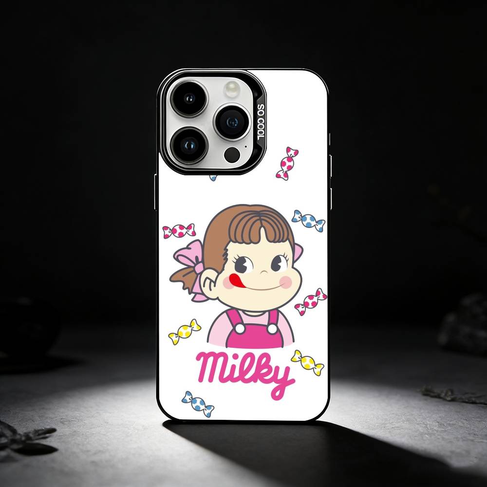 F-Fujiya-Milkys-Peko-C-Chan Phone Case For iPhone 17,16,15,14,13,12,11 Plus,Pro Max,XS,Colored silver phone case
