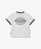 HARLEY-DAVIDSON COLLECTIONS® [Women'S] Harley Bar & Shield Crop Ringer Tee White_Hh26111057