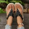 Women's Summer New Bohemian Style Flowers Clip-toe Sandals Vacation Outdoor Casual Thick-soled Thong Sandals Flip Flops