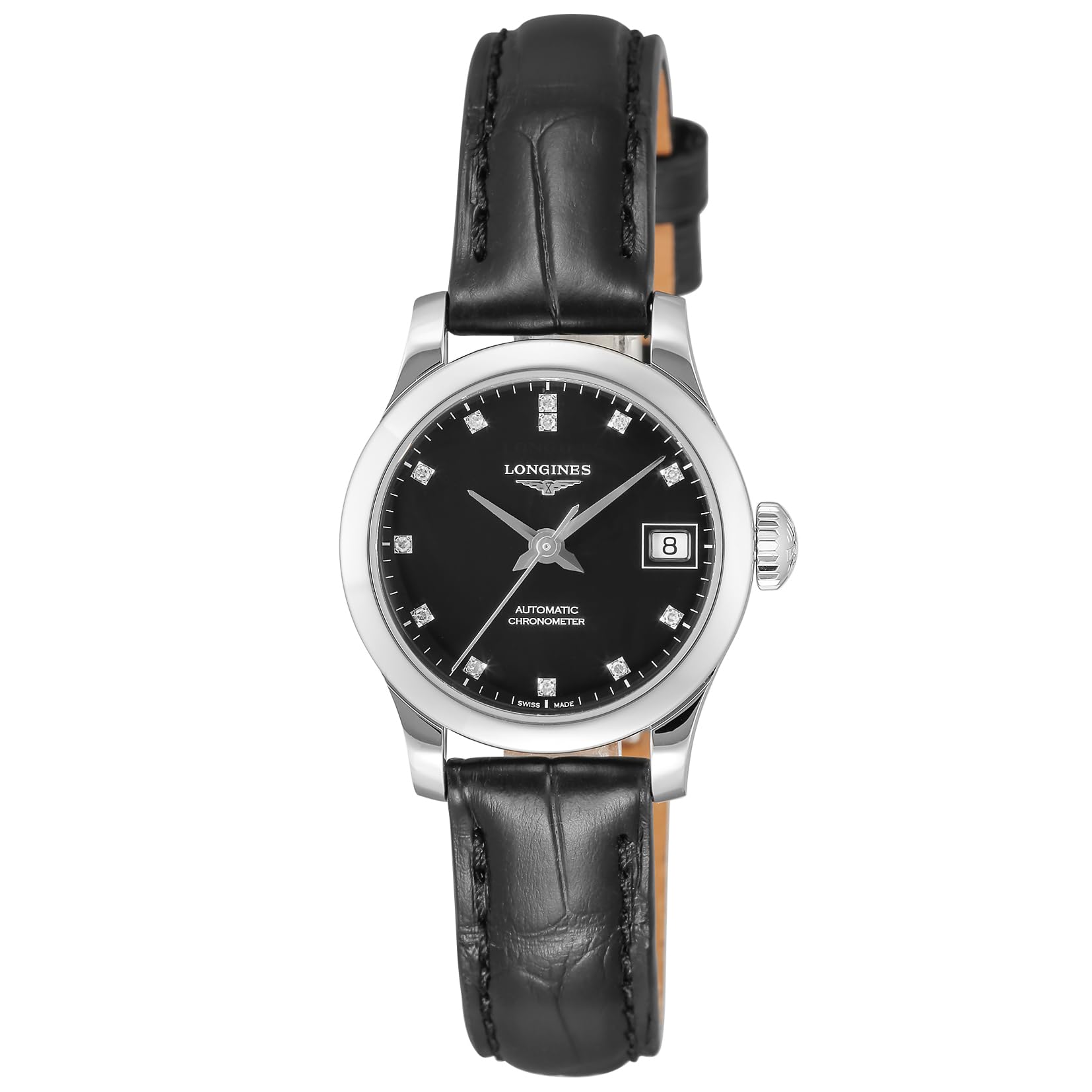 

Wristwatch RECORD Automatic Winding 3 ATM Water Resistant Sapphire Glass Black Dial Stainless Steel Black [Longines] Women s L2.320.4.57.2 [Used] чорний