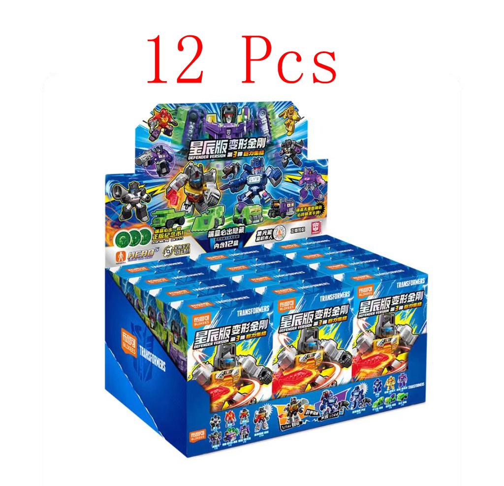 New Blokees Transformation Defender Version Blind Box Rodimus Prime Hot Rod Grimlock Dinobots Blitzwing Action Figures Gifts 4 Poseable Articulated