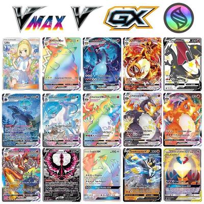 100Pcs Pokemon Cards Shining VSTAR GX EX VMAX MEGA TAG TEAM Energy Trainer Charizard Pikachu Collection Battle Card S23