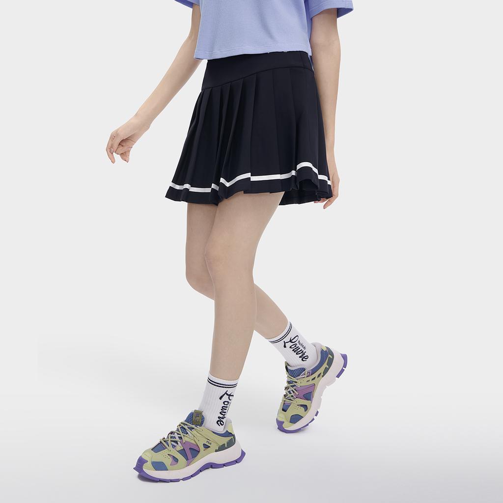 Fila Logo Loose Letter Print High Waist Casual Skirt Women Skirts Legendary-Blue F11W329313F-NV