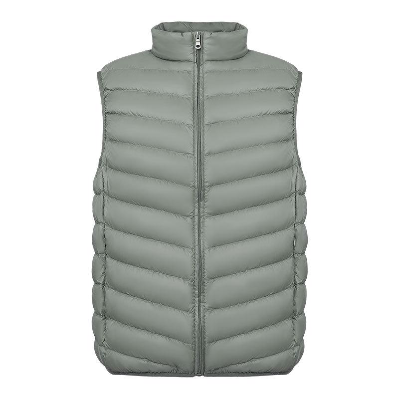 Herren 90% Daunen Stehkragen Weste - Leichte Weiße Entendaunen in Übergrößen