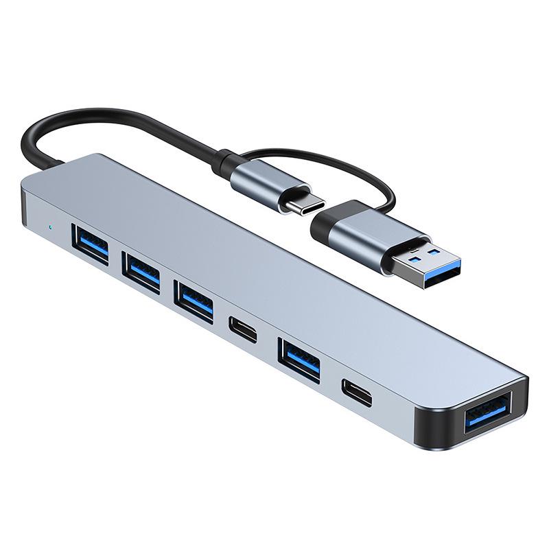 USB 3.0 Dual-Head 8-in-1 Typ-C Kartenleser & Erweiterungsdock für Laptops