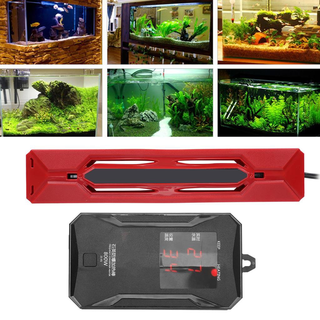 Încălzitor de acvariu de 800W, tijă de încălzire pentru acvariu, termostat automat cu tub de cuarț
