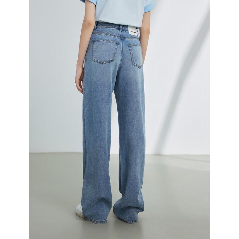 Langzi Retro High-Waist Straight-Leg Jeans