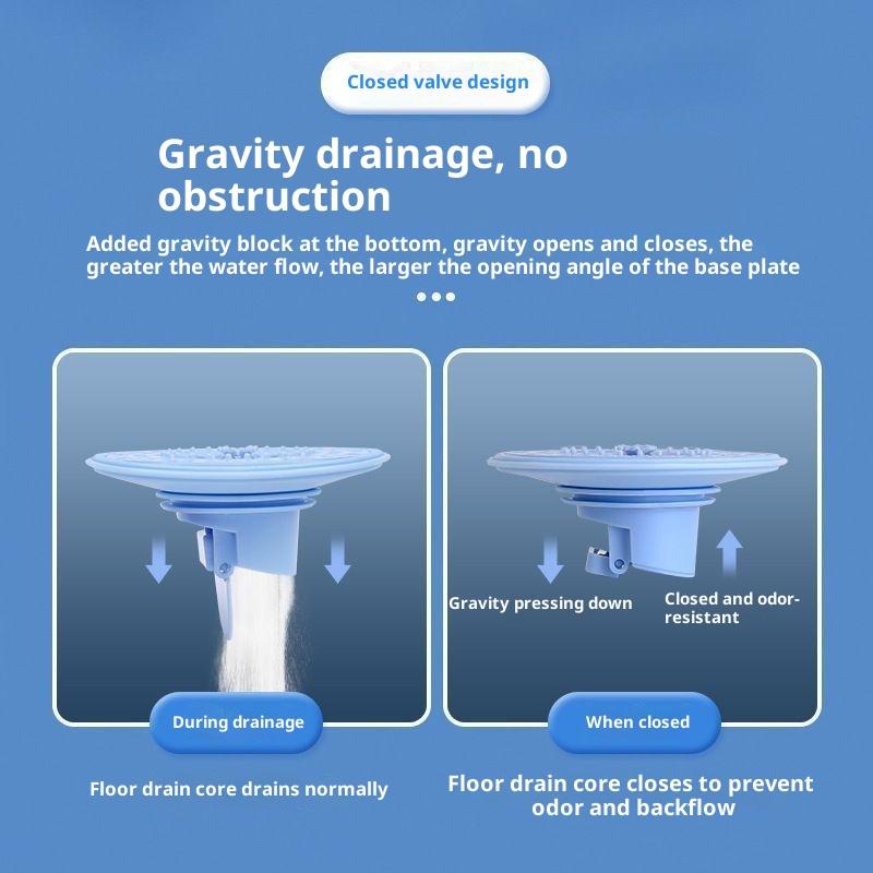2Pcs Universal Bathroom Floor Drain Cover Bathroom Drain Hair Catcher Sewer Anti-Odor Anti-Insect Floor Drain Accessories