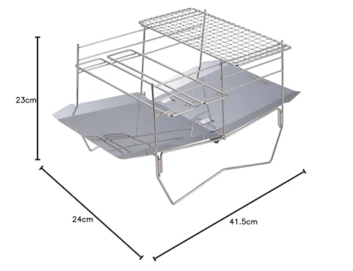[Amazon.co.jp Exklusiv] Captain Stag Solo Light Grill, Leicht und Kompakt, mit Edelstahlgitter und Aufbewahrungstasche, UY-7043