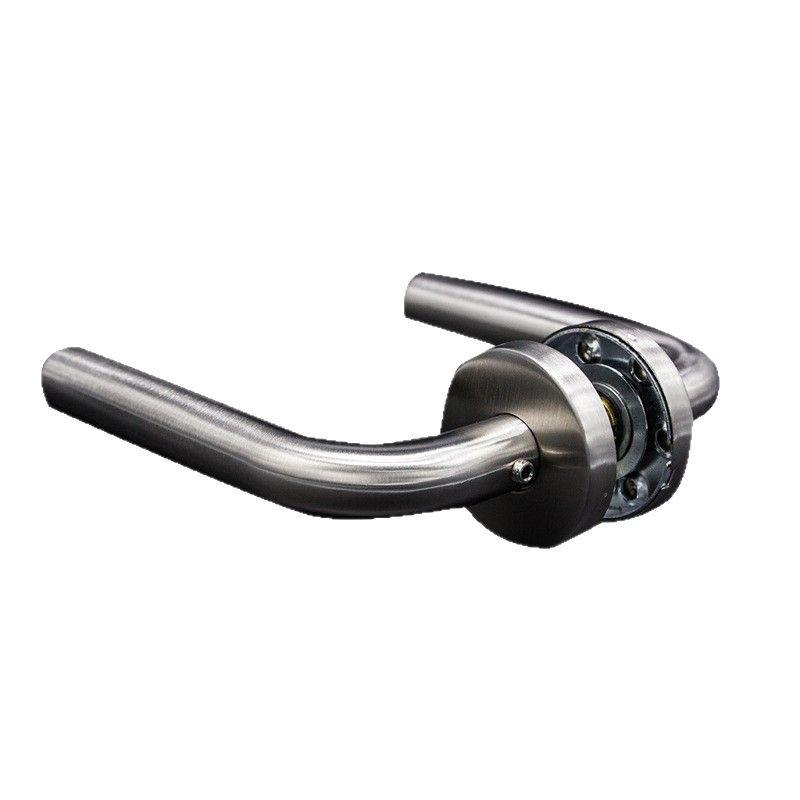 European Standard Stainless Steel Fireproof Door Handle with Round Cover and Split Lock for Bathroom and Passage Doors