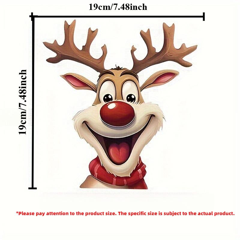 Car stickers, Christmas holiday reindeer car window stickers, side window and bumper Christmas reindeer decorative stickers 1PC