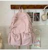 Schoolbag large capacity backpack solid color female junior high school student high school student schoolbag female college style small fresh casual