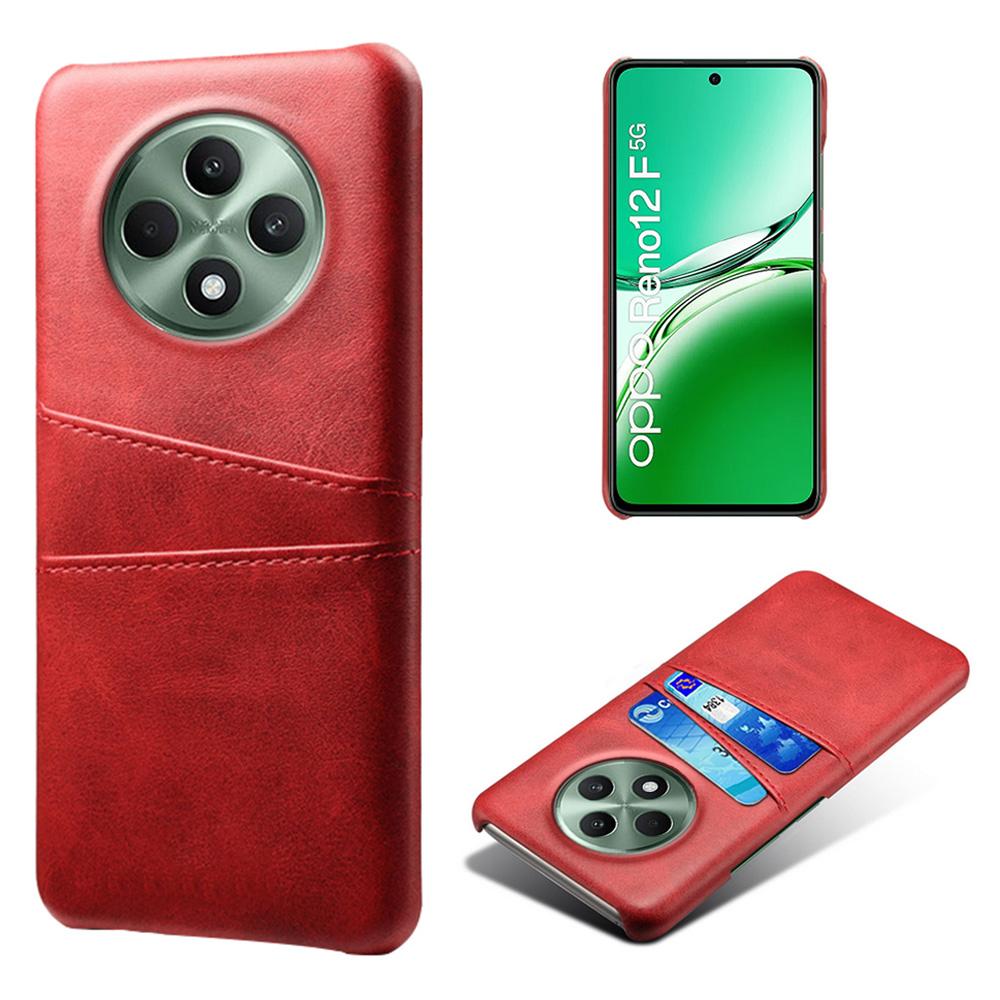 For Oppo Reno12 F 5G Case Dual Card Slots PU Leather+Hard PC Phone Cover