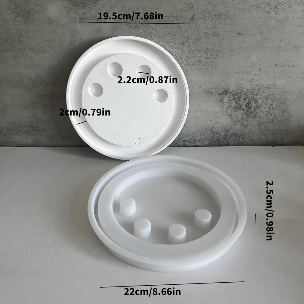 Round Resin Castes Sturdy Silicone Mold for Unique Concrete Candle Holders Accessory for Home Accent Decoration