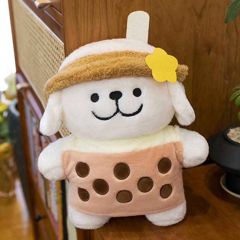 

Maltese Milk Tea Dog Plush Toy Tabletop Decoration Cute Creative Doll Gift 30cm белый