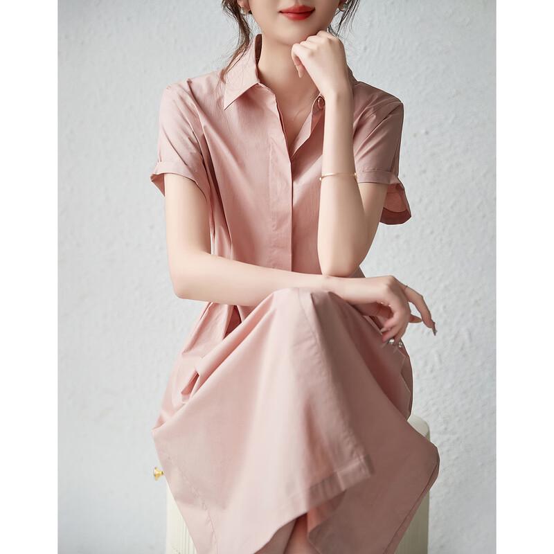 Demana Women's Poplin Cotton Mid-Length Shirt Dress