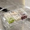 Clear Plastic Food Storage Box 4/6 Grids Moisture-Proof Sealed Candy Dried Fruit Snack Container Fruit Tray Kitchen Organizer