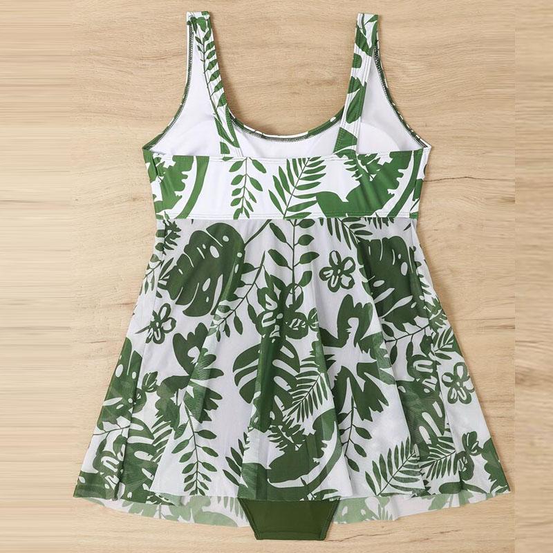 בגדי ים סקסיים עם הדפס פרחוני במידות גדולות לנשים בגד ים פוש-אפ שמלת בגד ים עם סדק וחוף