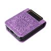 Suitable for Samsung Z Flip4 Mobile Phone Case Z Flip3 Folding Mobile Phone Solid Color Embossed Insert Card Anti-drop Protective Case