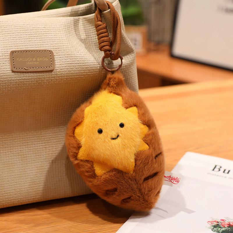 Plyšový přívěsek pečená sladká brambora - Roztomilá dekorace na tašku