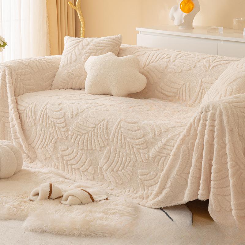 Ripebeskyttende Sofatrekk Stoff Ins Stil Sofahåndkle Vinter Plysj Sofatrekk Altomfattende Universalt Sofatrekk Fullt Dekket