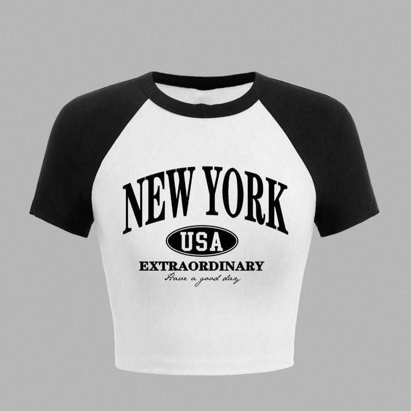 

Летняя европейская и американская уличная персонализированная приталенная короткая футболка с принтом букв L