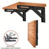 2pcs Folding Shelf Brackets Heavy Duty Stainless Steel Wall Mounted Collapsible Space Saving for Garage Workstation Toilet Shelf.