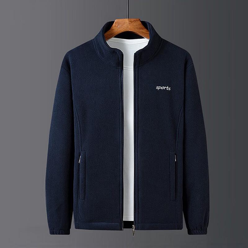 ROMON Men's Fleece Stand-Collar Casual Jacket