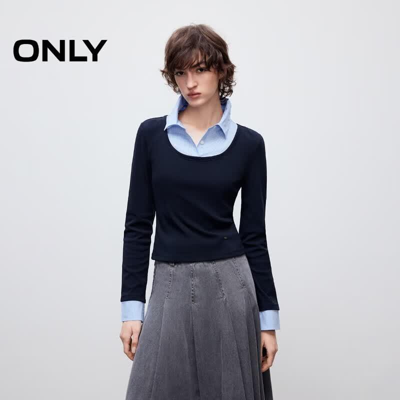 ONLY Women s Spliced Layered Sweatshirt S