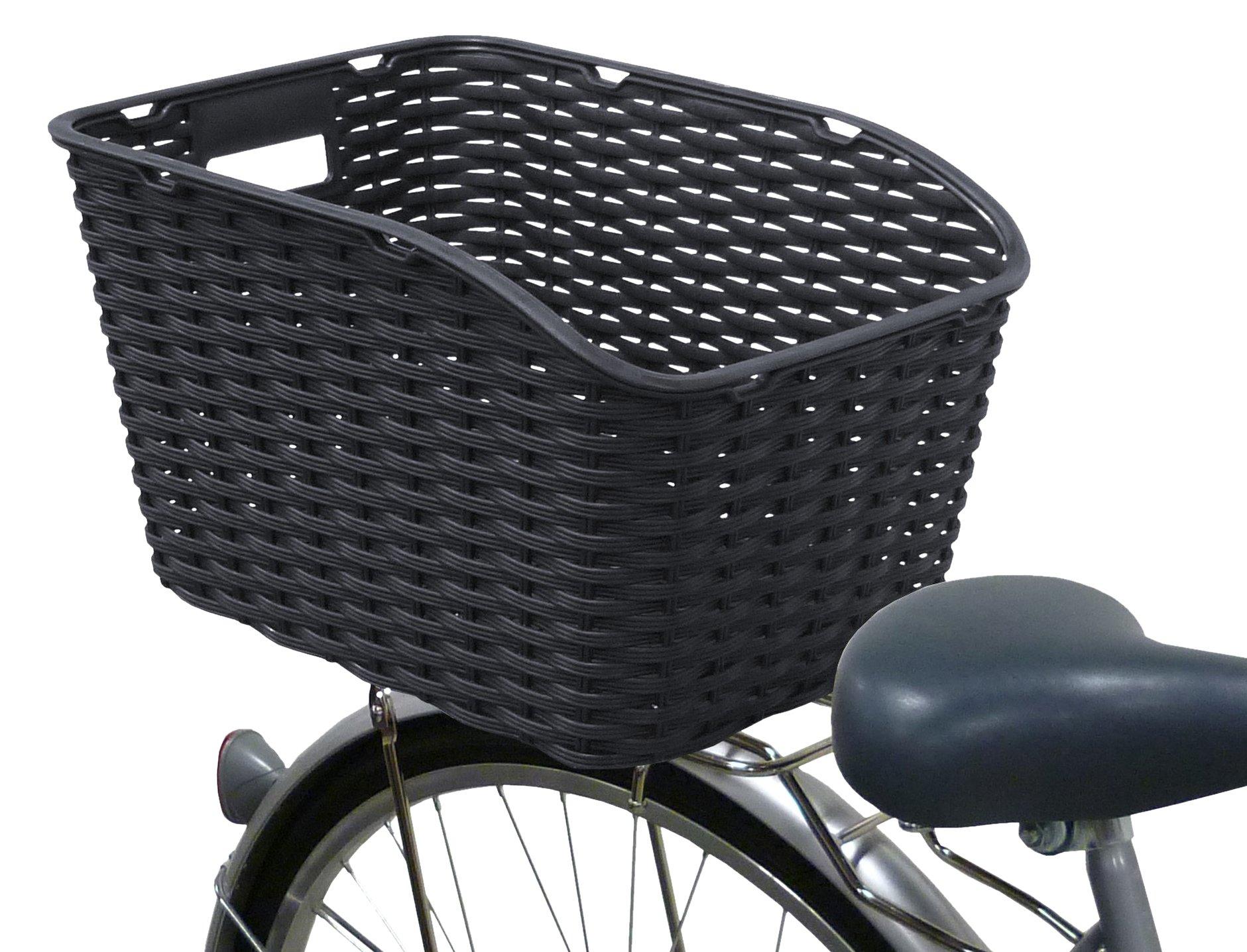

Captain Stag Resin Rattan Black Basket, Style, Rear/Fixed,