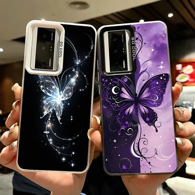 Beautiful Purple Butterfly Shockproof Phone Case for Xiaomi Poco X7 X6 X5 X3 Pro F7 Ultra M8 Redmi 15C 15 14C 13C 12C 10C 13 12