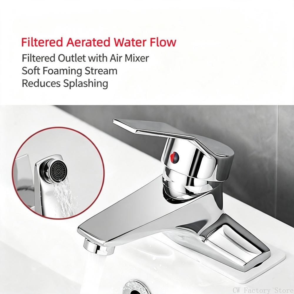 Minimalist Brass Hot Cold Mixer Faucet for Bathroom Sink Shower Electric Water Heater Home Renovation Replacement Accessories