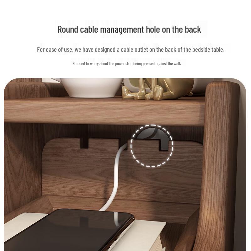 Solid Wood Ultra-Narrow Bedside Cabinet