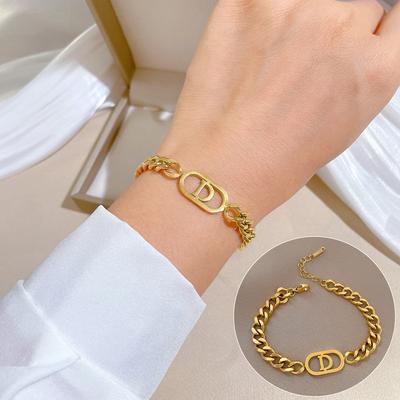 Dongmen Personality Minimalist Style Letter D Personality Chain Bracelet Female Retro Girlfriend