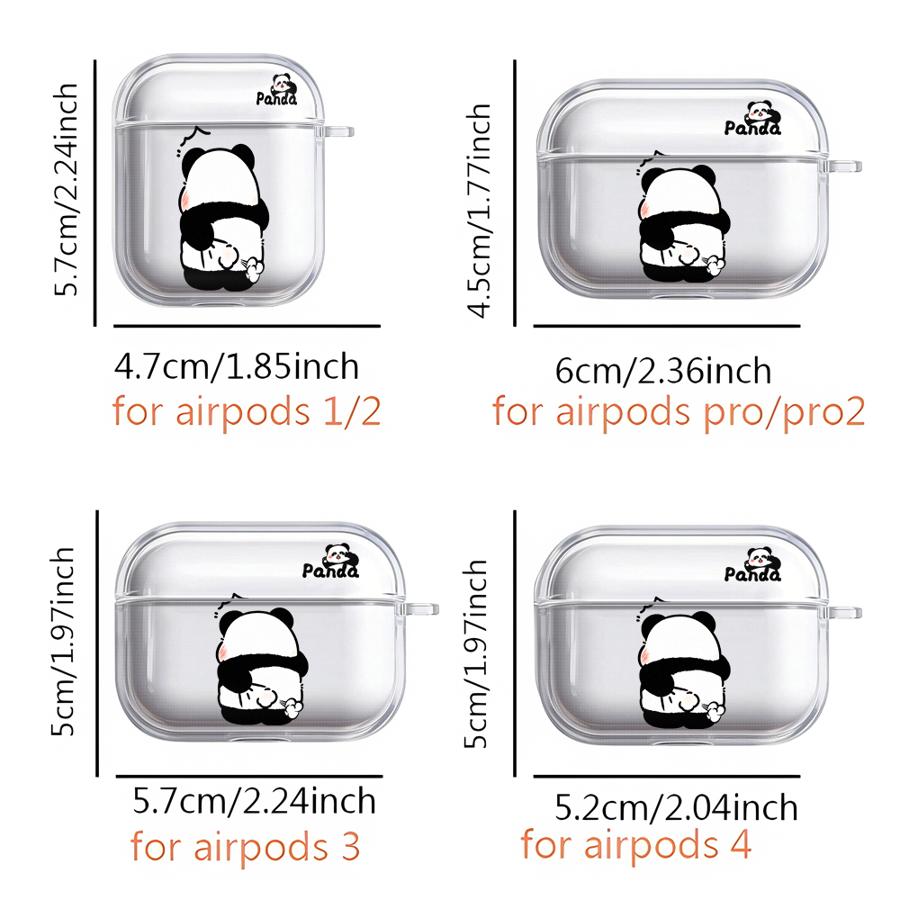 Couple Panda Case For Airpods Pro3 4 3 Pro 2 1 Pro2 Clear Earphone Cases Cover