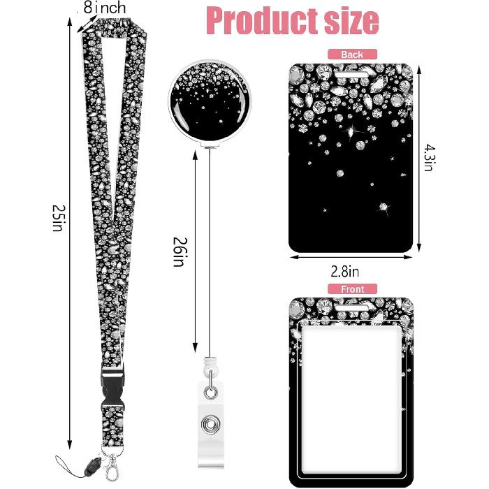 Badge Reels Retractable with Carabiner Reel Clip, ID Name Tag Work Badge Holder Belt Ferrule, Identity ID Badge Holder Cover Case for Office Work