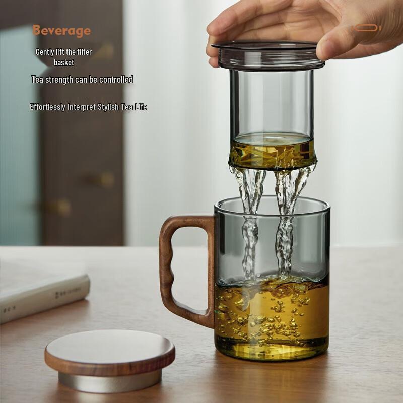Yihucha Light Luxury Borosilicate Glass Tea Infuser Cup