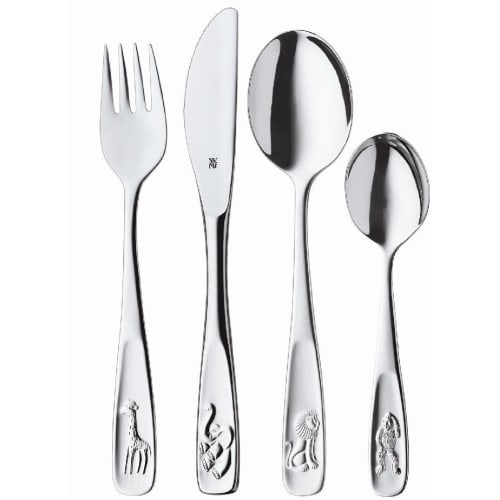 

WMF Animals Kids Cutlery Set, 4-Piece Set, Child-Friendly, Dishwasher-Safe, Stainless Steel, W1280056040