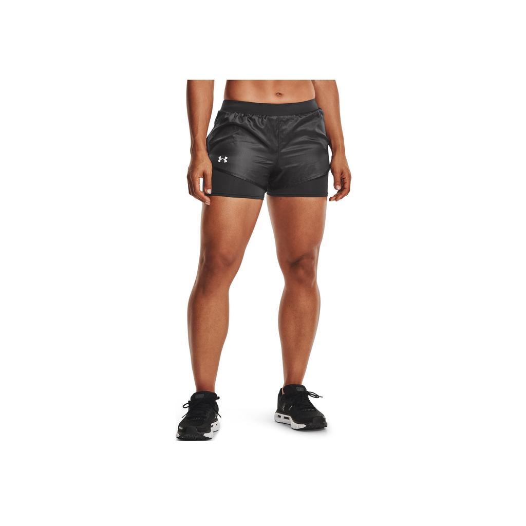 Under Armour Fly By 2.0 Lite 2N1 Short Training Woven Shorts Women Shorts Black 1361393-010