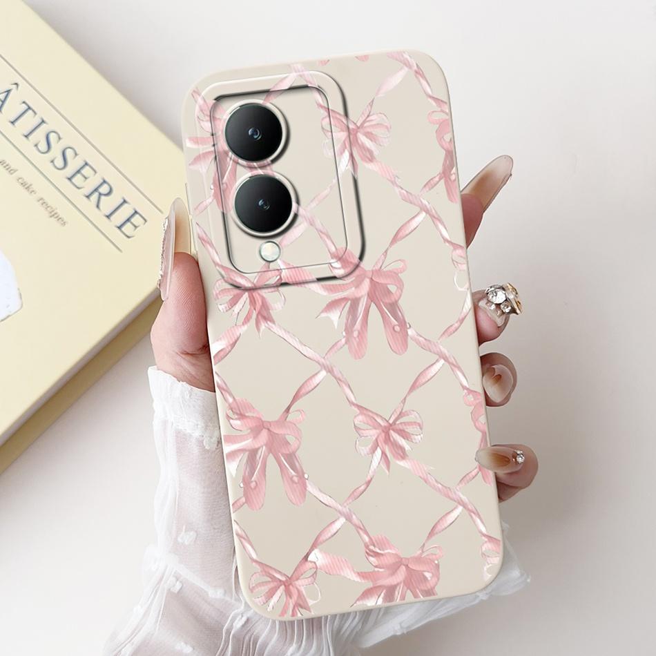 For Vivo Y17s Phone Case VivoY17s Y 17S 4G 2023 Elegant Floral Cat Printing Soft Silicone Shockproof Cases