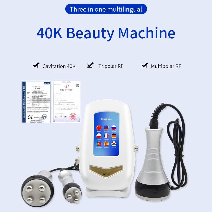 40K Ultrasonic Cavitation RF Machine for Body Facial Slimming Fat Reduction